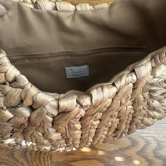 A New Day Women's Wicker Natural Boho Rattan Shoulder Bag Purse - Picture 3 of 4